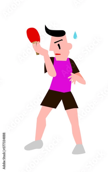 Obraz 卓球選手フォアハンドでミス