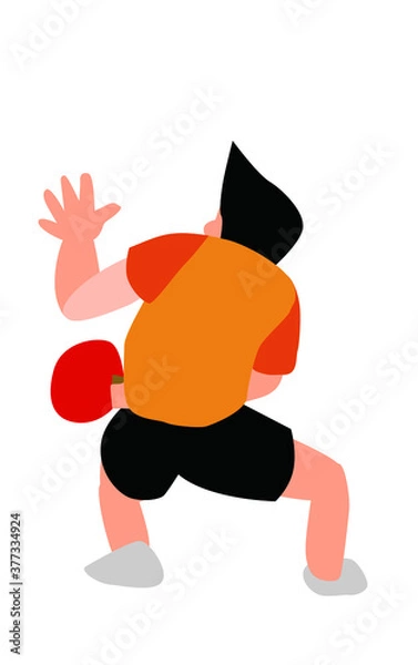 Obraz 卓球選手のサーブの後ろ姿