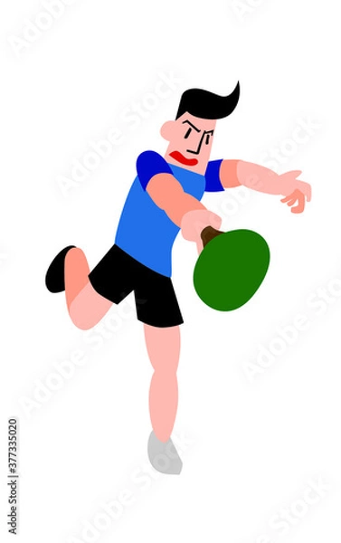 Obraz 卓球選手　ボールを追いかけている