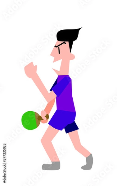 Obraz 卓球選手得点して喜ぶ