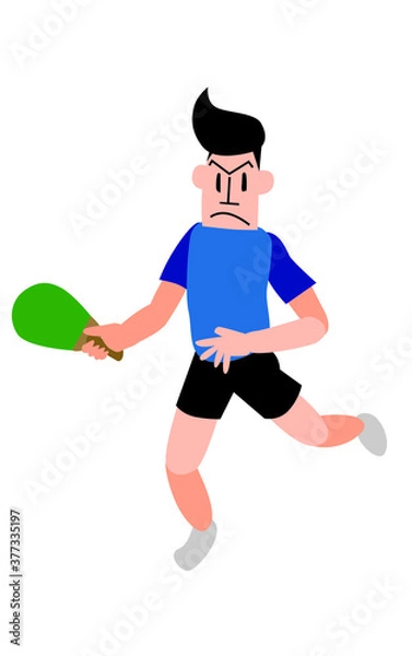 Obraz 卓球選手がボールを追いかけている