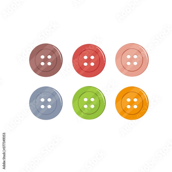 Obraz set of multi-colored buttons. green, red, blue, orange, brown