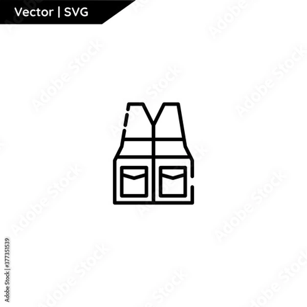 Obraz Firefighter equipment icon with cute outline style. Minimalist and elegant. Pure vector.