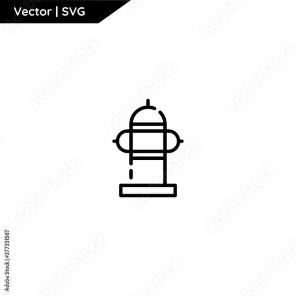 Obraz Firefighter equipment icon with cute outline style. Minimalist and elegant. Pure vector.