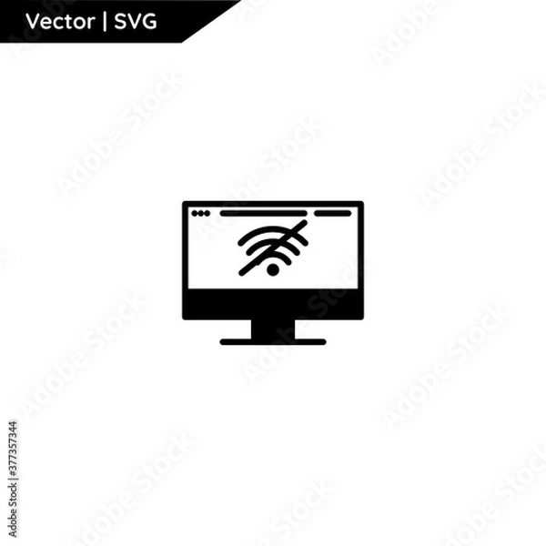 Fototapeta Web and computer icon with trendy solid style. Minimalist and elegant. Pure vector.