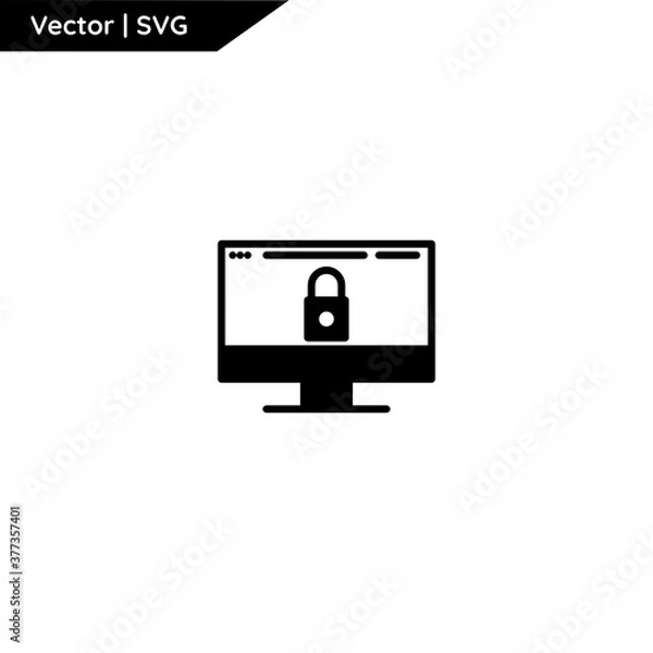 Fototapeta Web and computer icon with trendy solid style. Minimalist and elegant. Pure vector.