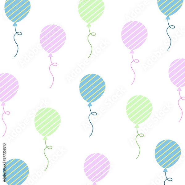 Fototapeta Cartoon balloons seamless pattern vector