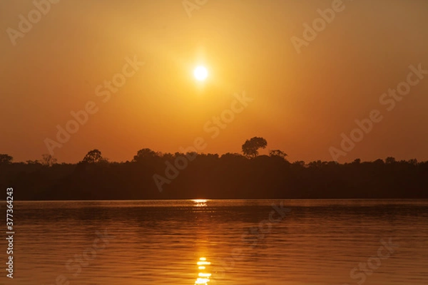 Obraz Sunrise on Amazon forest river