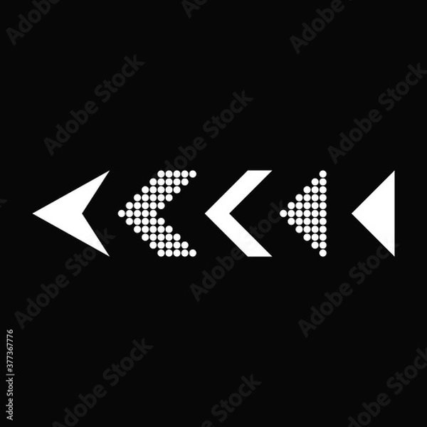 Fototapeta Arrow icon collection. Arrow vector set design. Arrows isolated on black background.