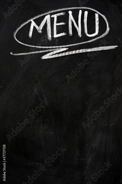 Fototapeta Menu written on blackboard
