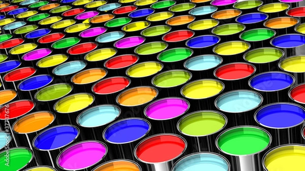 Obraz Metallic paint containers