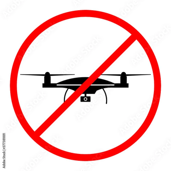 Obraz No drone zone vector sign isolated on white background