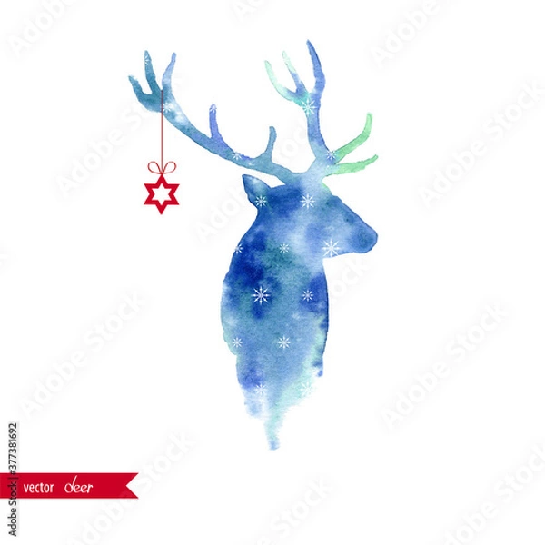 Obraz Watercolor deer head