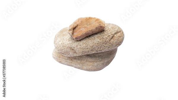 Fototapeta gneiss rock specimen on white background. gneiss is metamorphic rocks.Stone on white background