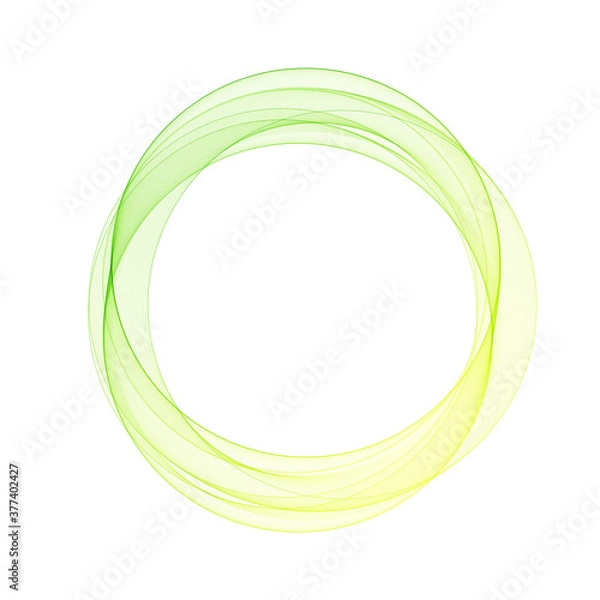 Obraz Green and Yellow circle. Abstract wave. Logo. Layout for advertising. eps10