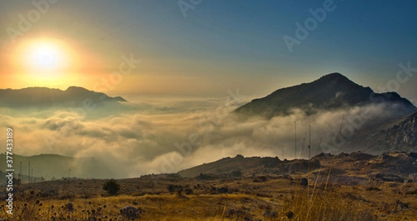 Obraz sunset in the mountains