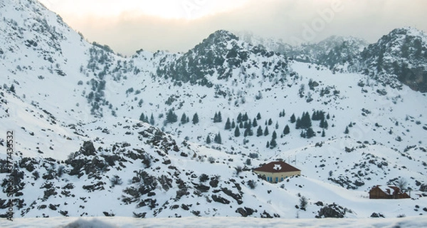 Fototapeta snow covered mountains