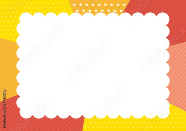 Obraz ポップなフレームイラスト　オレンジ・赤・黄色