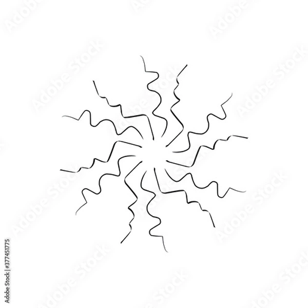 Fototapeta Sunburst, explosion effect, vintage doodle on white background EPS Vector 