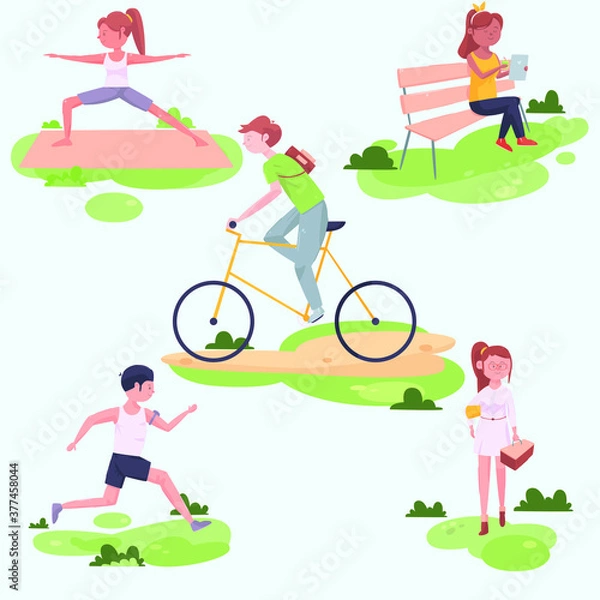 Obraz outdoor activities illustration flat design