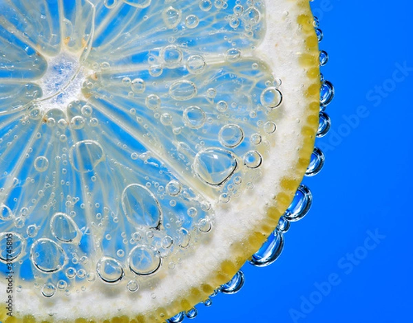 Obraz Bubbles on lemon segment