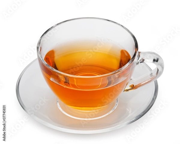 Obraz cup with tea isolated on a white background.