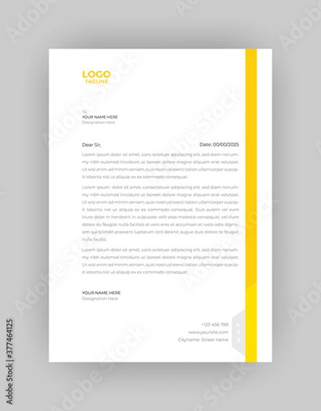 Fototapeta Professional And Modern Business Style, Flat Letterhead Design Template Vector