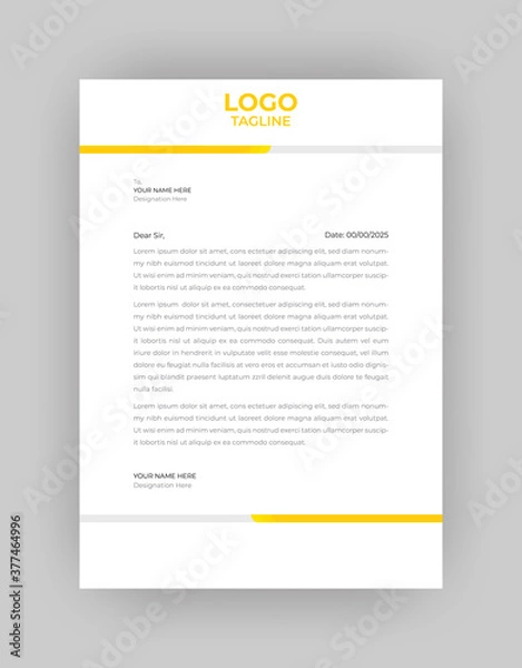 Fototapeta Professional And Modern Business Style, Flat Letterhead Design Template Vector