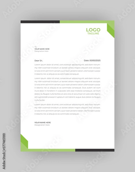 Fototapeta Professional And Modern Business Style, Flat Letterhead Design Template Vector
