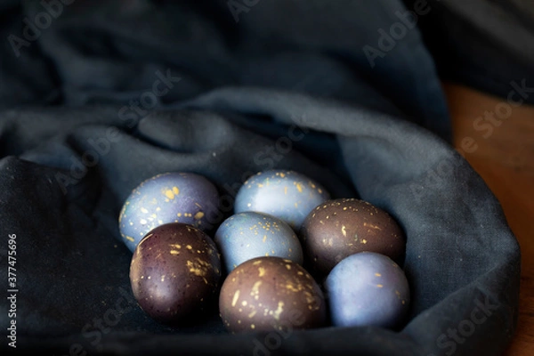 Fototapeta Elevated view of decorated Easter eggs 