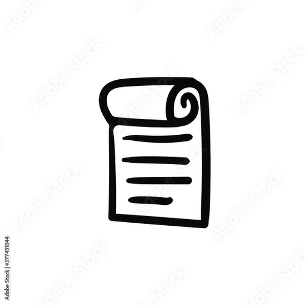 Fototapeta Hand drawn scroll. Simple vector icon