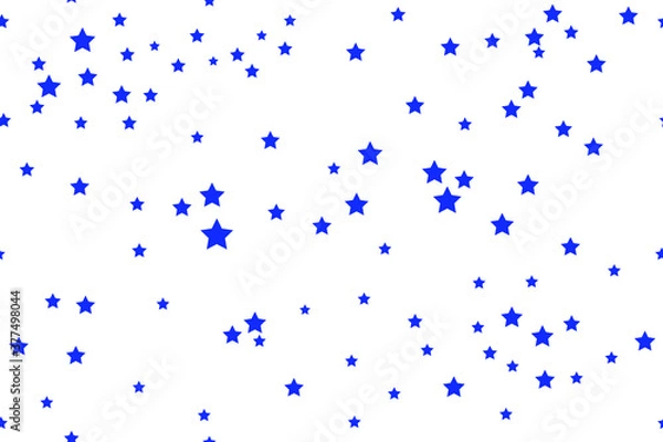 Obraz Blue stars on a white background. Seamless Vector Illustration