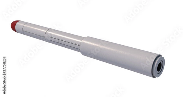 Fototapeta Nuclear Cruise missile isolated on white background. 3D render