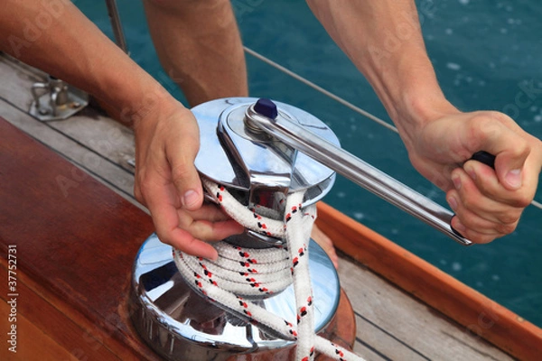 Obraz winch on a sailboat
