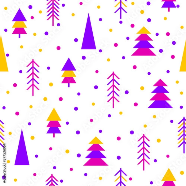 Fototapeta New year or christmas wrapping paper seamless pattern