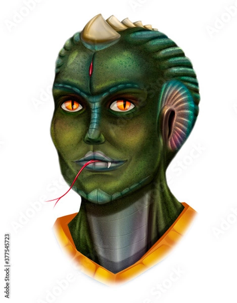 Obraz Person in mask reptilian