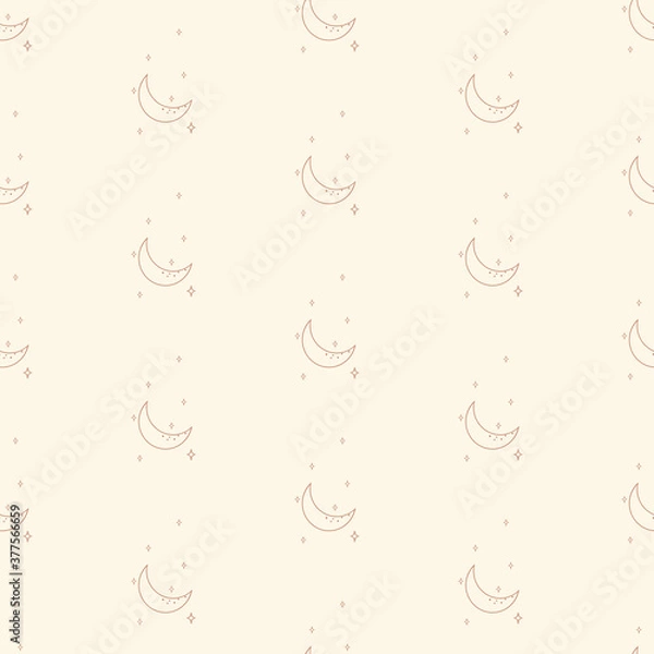 Fototapeta seamless pattern with stars and moon vector