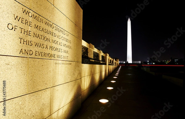 Fototapeta military quote -  Washington Monument in background.