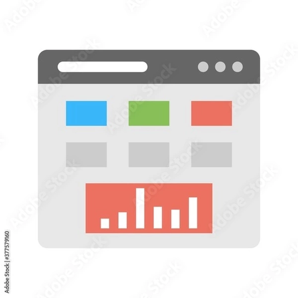 Fototapeta Flat website layout wireframe icon - flat vector illustration.
