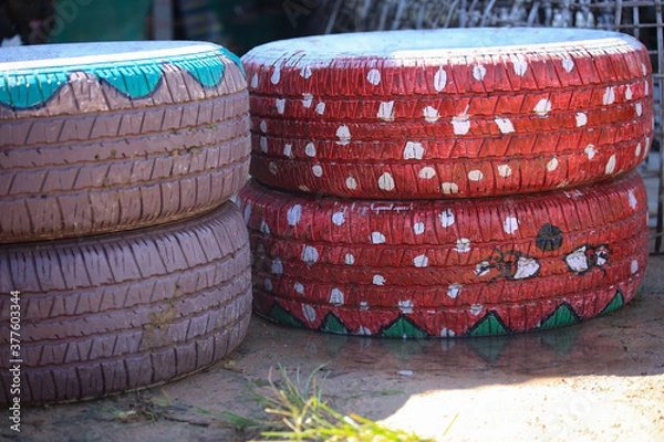 Fototapeta stack of barrels