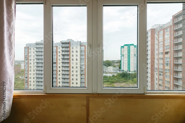 Fototapeta view from the balcony of the apartment building