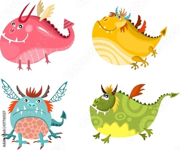 Fototapeta dragon set