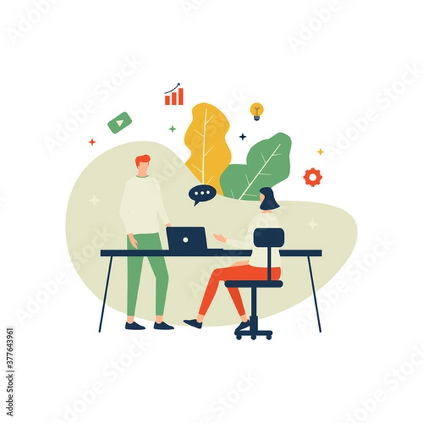 Fototapeta Vector illustration. Partnership concept. Teamwork