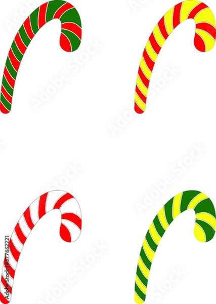 Obraz sugar canes. new year sweets