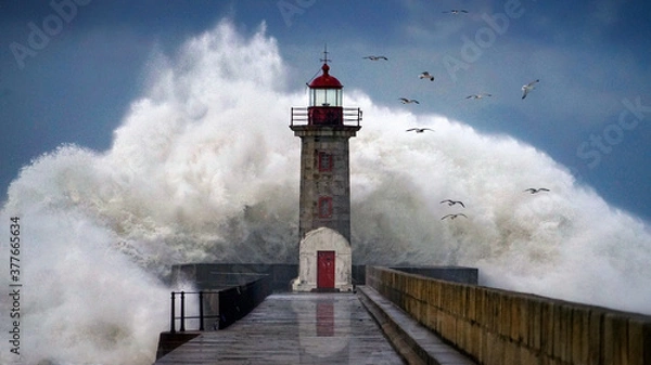 Obraz Lighthouse under storm