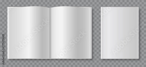 Obraz Blank book cover template. Isolated on transparent background. Vector