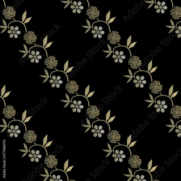 Fototapeta 笹蔓　和柄　パターン