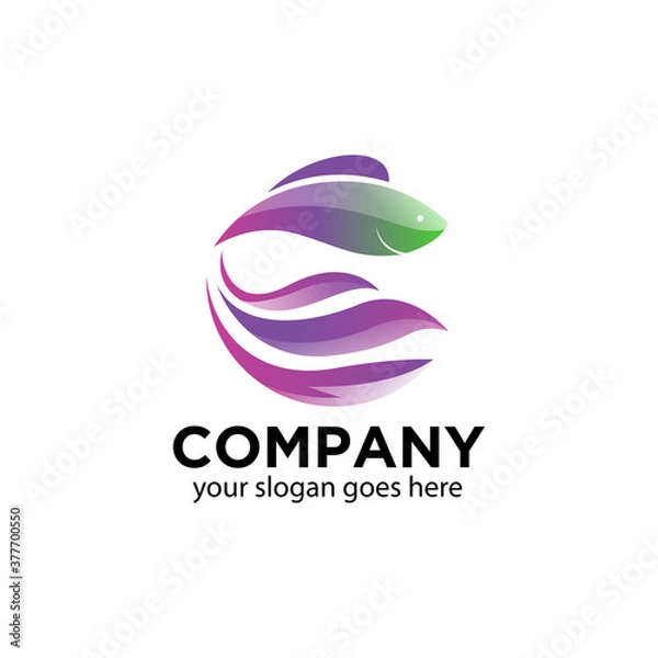 Obraz modern Siamese fighting fish logo