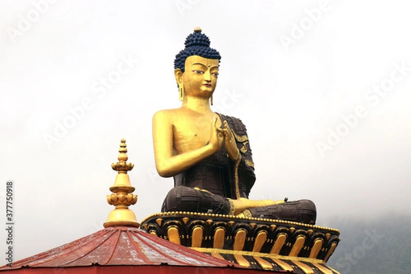 Fototapeta Buddha Park of Ravangla. Beautiful huge statue of Lord Buddha, at Ravangla, Sikkim, India. Gautam Buddha statue in the Buddha Park of Ravangla in South Sikkim.