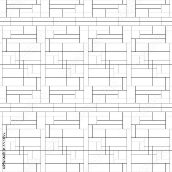 Obraz Abstract seamless pattern of lines and blocks. Illustration in the style of outline.